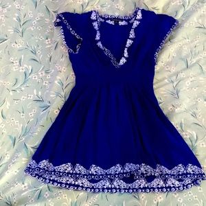 Navy blue v-neck dress from twentyone